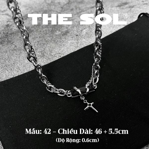  Dây Chuyền Titan Unisex Black Stone & Star - Mẫu 42 