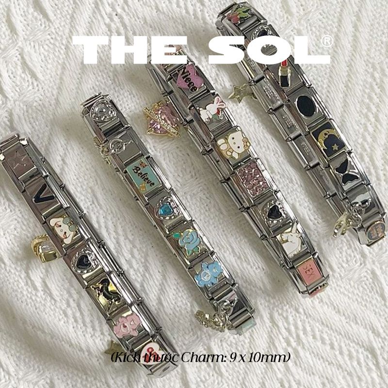 Charm Titan Italian Bracelet - Charm Chữ Cái 