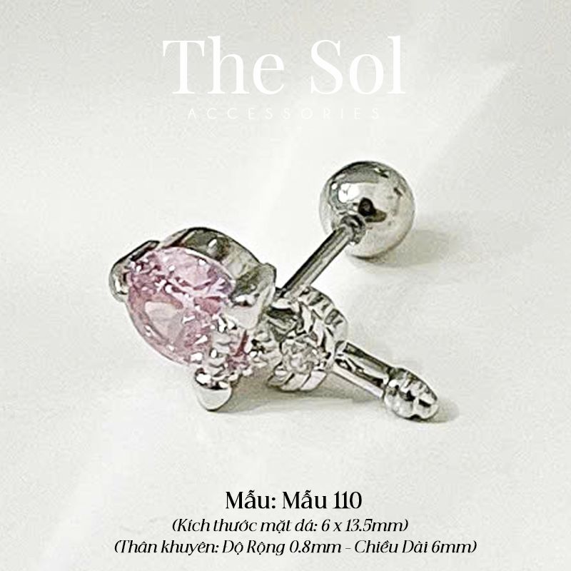  Khuyên Tai Thép Xi Mạ Pinky Dia Scepter - Mẫu 110 