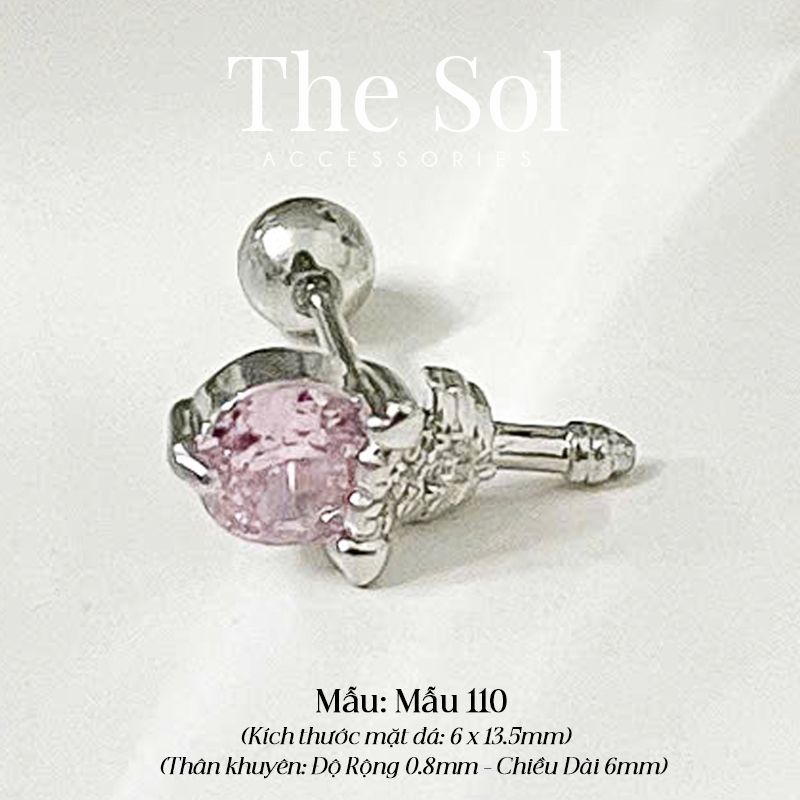  Khuyên Tai Thép Xi Mạ Pinky Dia Scepter - Mẫu 110 