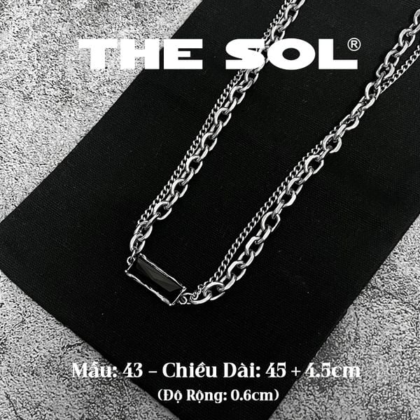  Dây Chuyền Titan Unisex Black Stone - Mẫu 43 