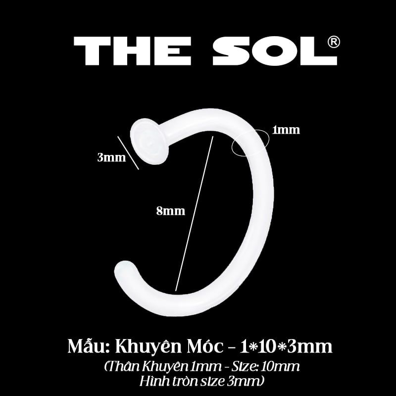  Khuyên Thủy Tính Unisex - Móc 