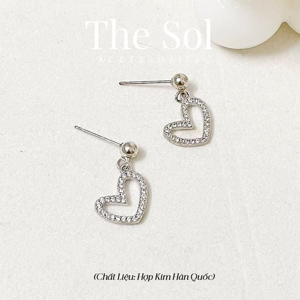  Bông Tai Hàn Quốc Bling Heart 