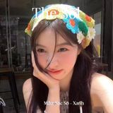  Khăn Trùm Đầu Hàn Quốc Colorful - Vải Len 