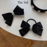  Cột Tóc Hàn Quốc Velvet Bow & Pearls 