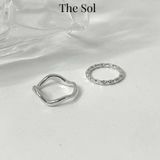  Set Nhẫn Hàn Quốc Wave Ring - Bộ 2 Chiếc 