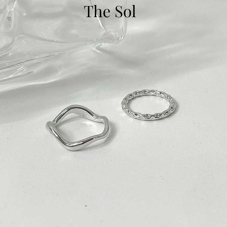  Set Nhẫn Hàn Quốc Wave Ring - Bộ 2 Chiếc 