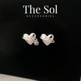  Bông Tai Hàn Quốc Silver Heart 