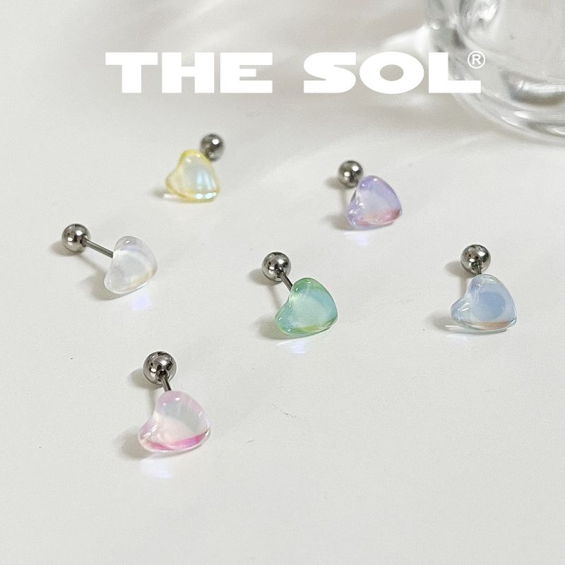  Khuyên Tai Titan Unisex Colorful Heart - 1 Chiếc 