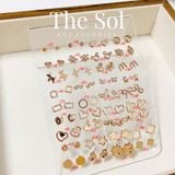  [SHOPEE] Bông Tai Nhựa Nhiều Mẫu Chuôi Su - Màu Vàng 