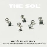  Khuyên Tai Thép Titan Mini Black 