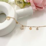  Lắc Tay Titan Golden Heart & Mini Dia - Mẫu 63 