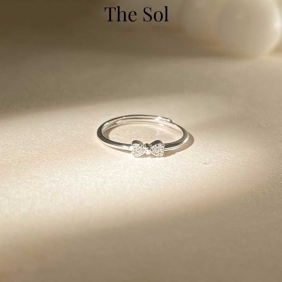  Nhẫn Bạc Mini Diamond Bow 