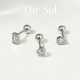  Khuyên Tai Thép Xi Mạ Dia Mini Heart - Mẫu 114 