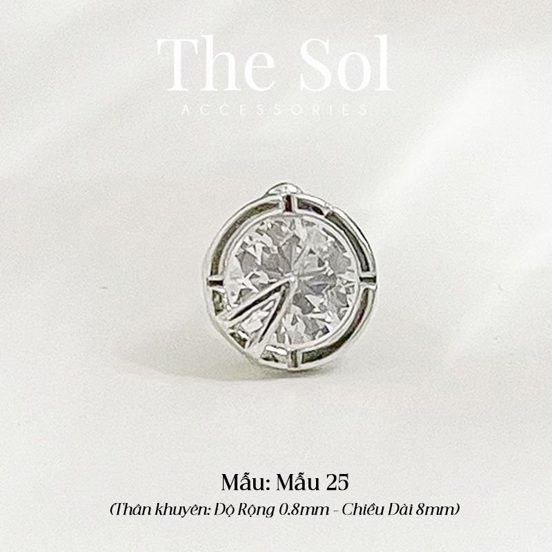  Khuyên Tai Thép Xi Mạ Diamond Clock - Mẫu 25 