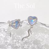  Bông Tai Hàn Quốc Opal Heart 