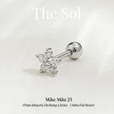  Khuyên Tai Thép Xi Mạ Unisex Mini Dia Flower - Mẫu 23 