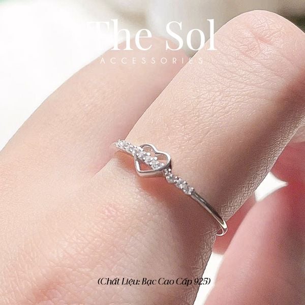  Nhẫn Bạc Dia Heart 