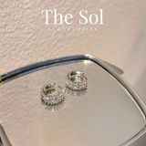  Bông Tai Hàn Quốc Diamond Hoops 