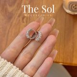  Bông Tai Hàn Quốc Diamond Hoops 