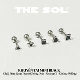  Khuyên Tai Thép Titan Mini Black 