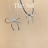  Dây Chuyền Hàn Quốc Trendy Bow - Dây Đen 
