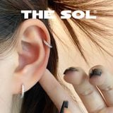  Khuyên Tai Thép Xi Mạ Khuyên Tròn Đính Đá 1.8mm - Mẫu 170 