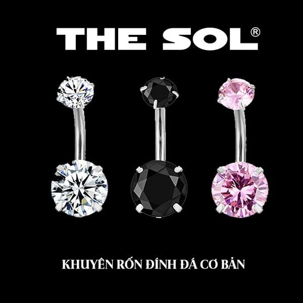  Khuyên Rốn Titan Unisex Basic Ngọc 