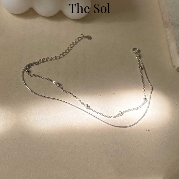  Lắc Tay Bạc Double Lines 