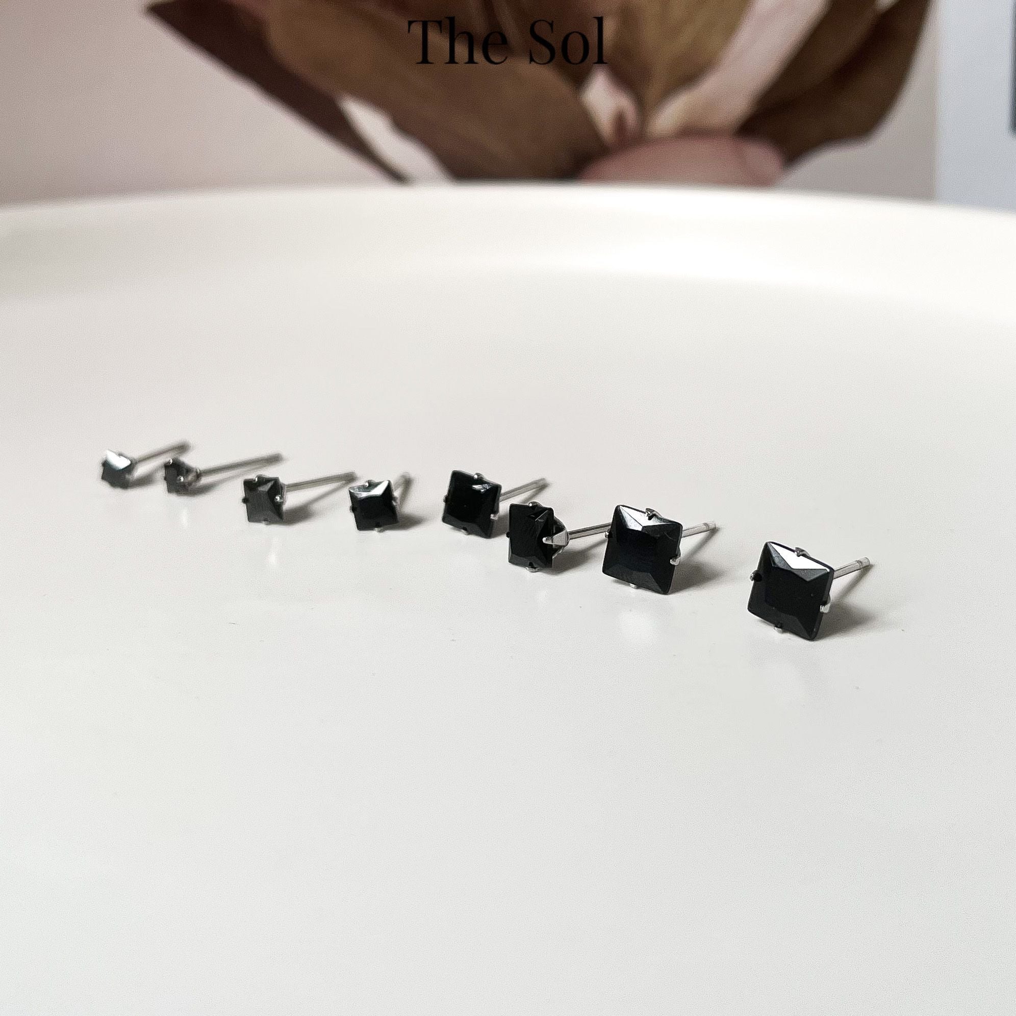  Bông Tai Titan Basic Ngọc - Vuông 