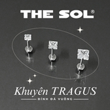  Khuyên Tai Titan Unisex TRAGUS - Vuông 