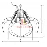  Gầu ngoạm thủy lực gắp phế liệu 