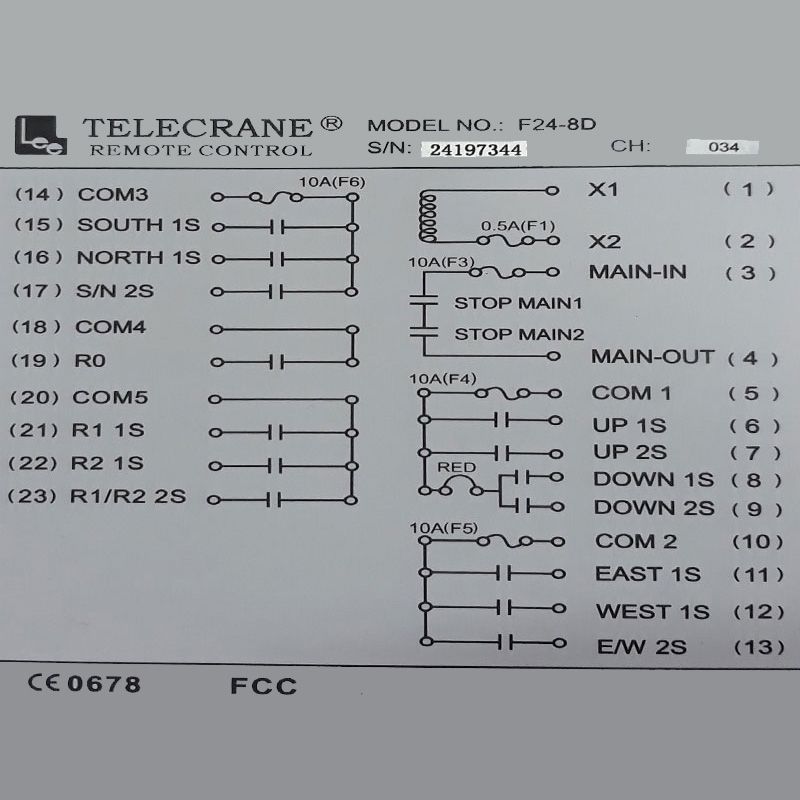  Điều khiển từ xa Telecrane F24-6D 