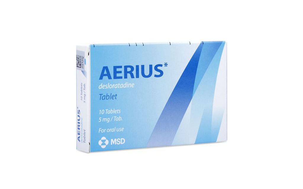 Thuốc Aerius 5mg MSD giảm hắt hơi, sổ mũi và ngứa mũi (1 vỉ x 10 viên)