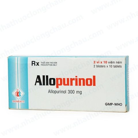 Thuốc Allopurinol 300mg Domesco điều trị tăng acid uric máu (20 viên)