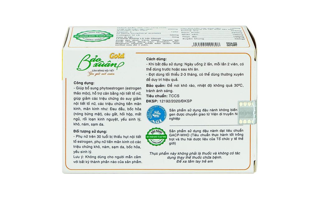 Viên Uống Bảo Xuân Gold Nam Dược (30-50 Tuổi) Cân Bằng Nội Tiết 30 Viên