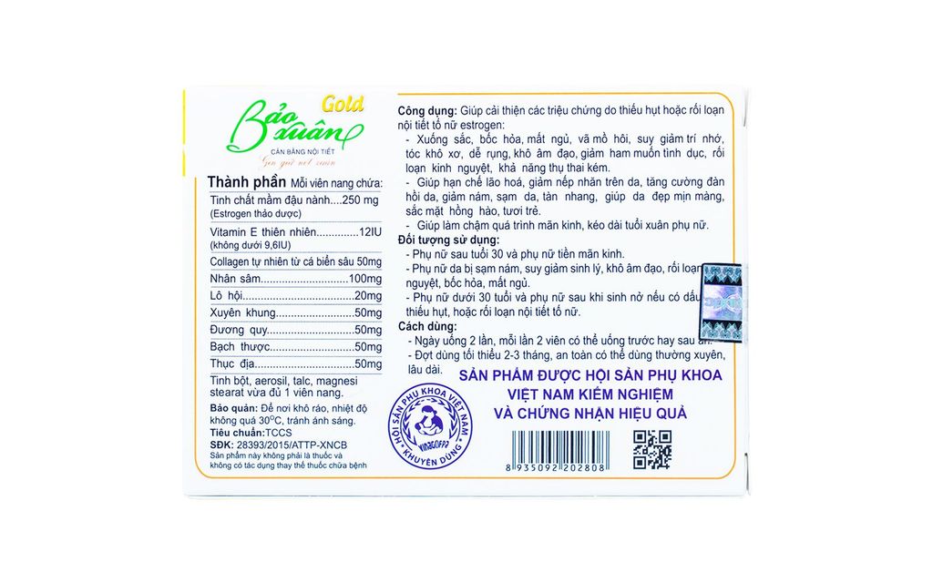 Viên Uống Bảo Xuân Gold Nam Dược (30-50 Tuổi) Cân Bằng Nội Tiết 30 Viên
