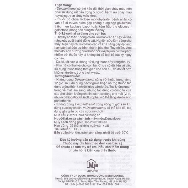 Thuốc Bequantene 100mg Mediplantex điều trị rụng tóc (2 vỉ x 10 viên)