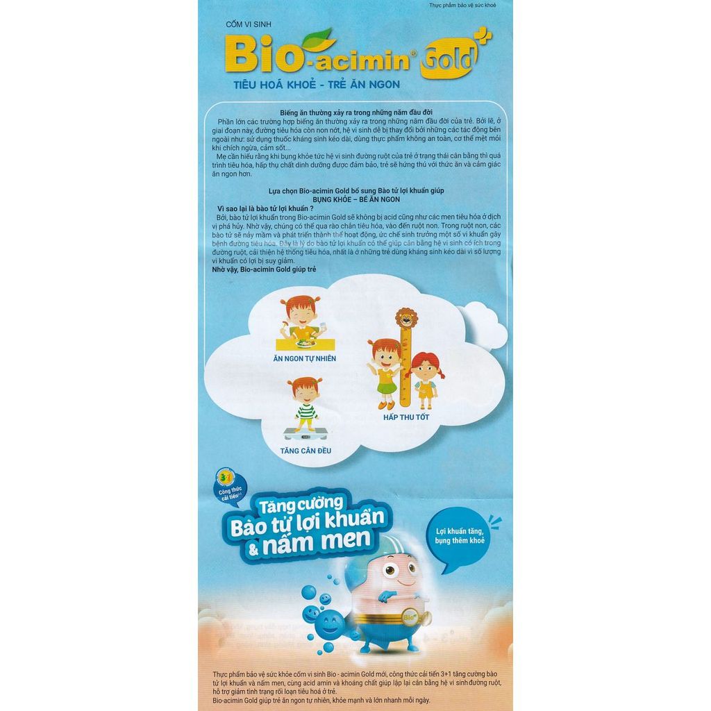 Cốm vi sinh Bio-acimin Gold QD-Meliphar giảm rối loạn tiêu hóa (30 gói)