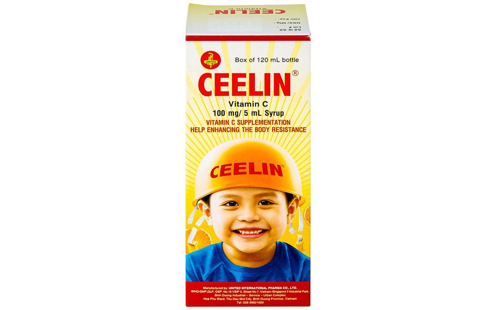 Siro Ceelin United International điều trị thiếu vitamin C ở trẻ em (120ml)