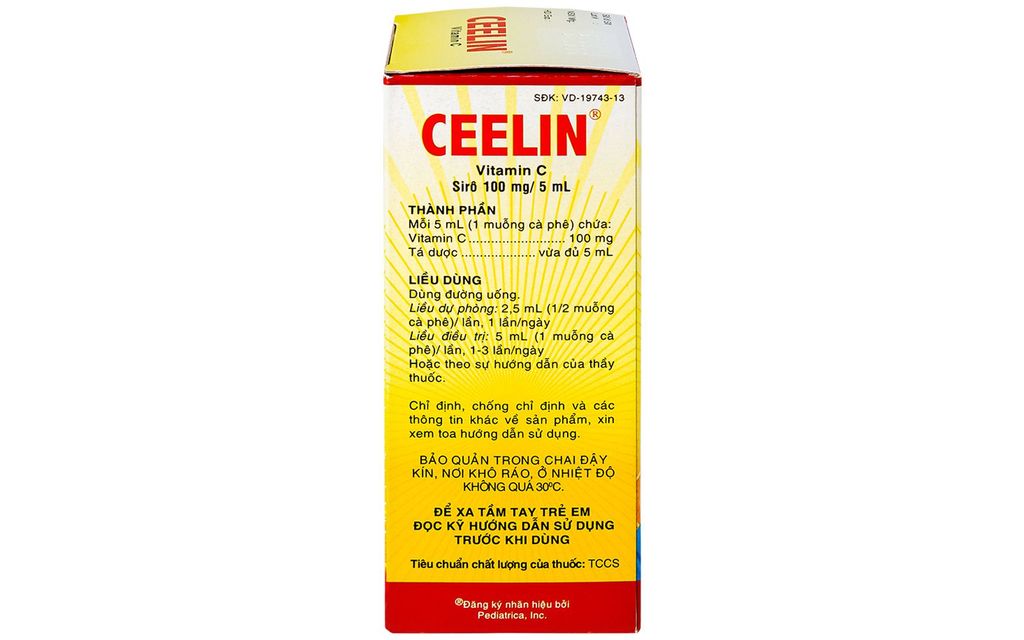Siro Ceelin United International điều trị thiếu vitamin C ở trẻ em (120ml)