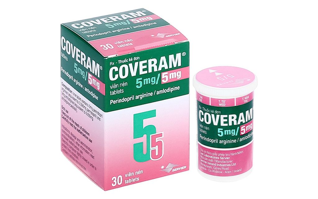 Thuốc Coveram 5mg/5mg Servier điều trị tăng huyết áp (30 viên)