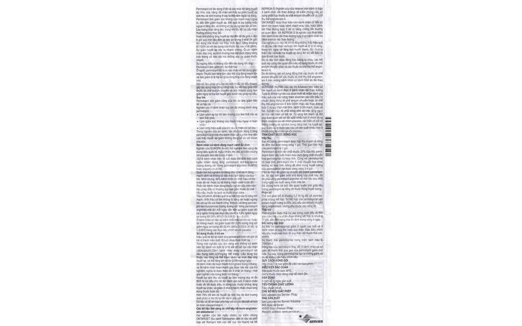 Thuốc Coversyl 5mg Servier điều trị tăng huyết áp (30 viên)