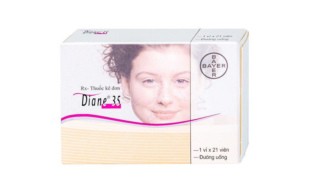 Thuốc Diane 35 Bayer điều trị mụn trứng cá mức độ vừa đến nặng (1 vỉ x 21 viên)