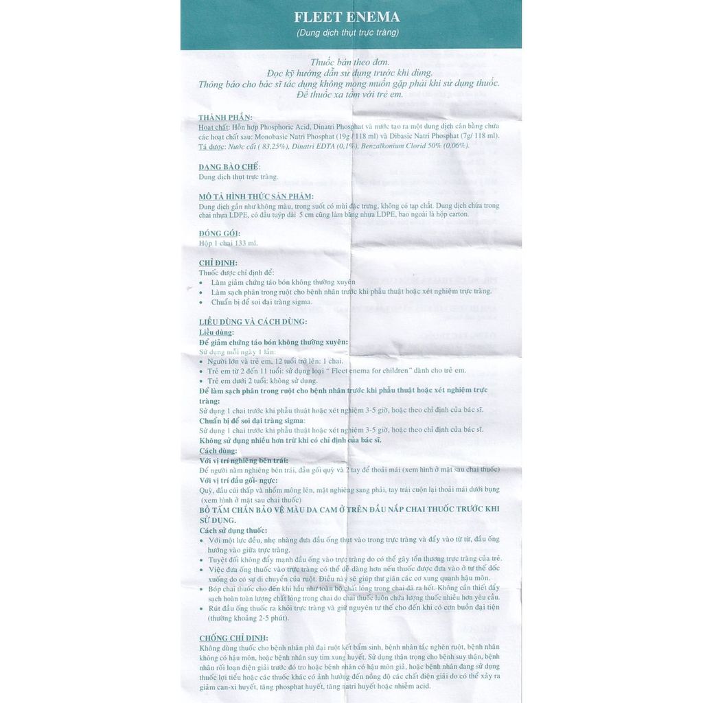 Thuốc Fleet Enema C.B.Fleet hỗ trợ làm giảm chứng táo bón không thường xuyên (133ml)