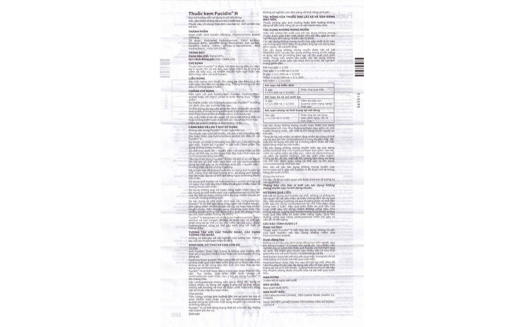 Thuốc Fucidin H LEO điều trị viêm da ở người lớn và trẻ em (15g)