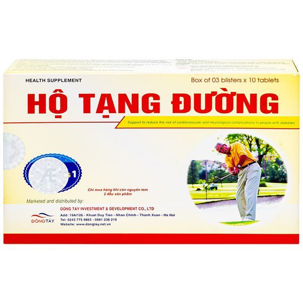 Hộ Tạng Đường - giúp hạ đường huyết, giảm cholesterol máu (30 viên)
