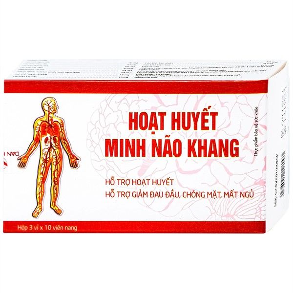 Viên uống Hoạt Huyết Minh Não Khang hỗ trợ hoạt huyết, giảm đau đầu, chóng mặt, mất ngủ (30 viên)