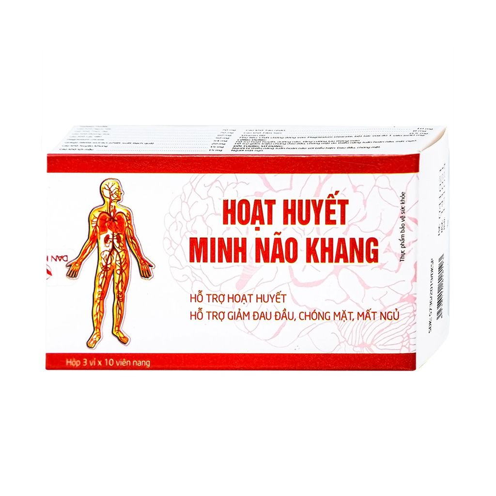 Viên uống Hoạt Huyết Minh Não Khang hỗ trợ hoạt huyết, giảm đau đầu, chóng mặt, mất ngủ (30 viên)