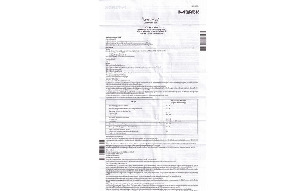 Thuốc Levothyrox 100mcg Merck điều trị hội chứng suy giáp (30 viên)